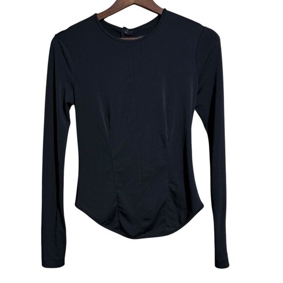 Rag & Bone Black Long Sleeve fitted open back blouse with zippered sleeved Small - Picture 1 of 10